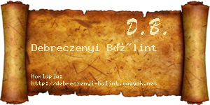 Debreczenyi Bálint névjegykártya