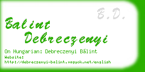 balint debreczenyi business card